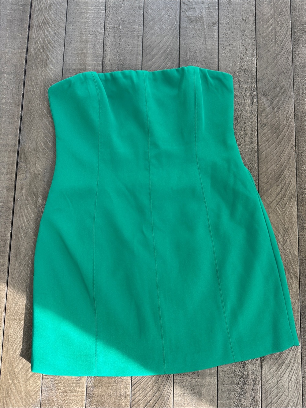 Meshki Strapless Green Mini Dress